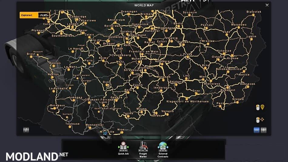 Euro Truck Simulator 2 Des DLC, Une map sans fin